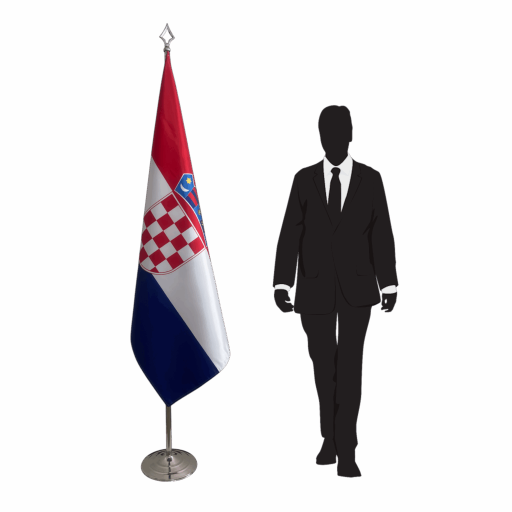croatia flag on stand