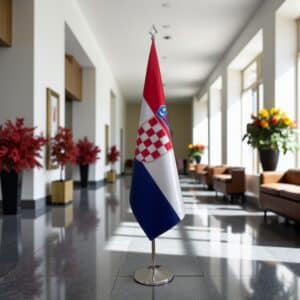 drapeau Croatie sur hampe