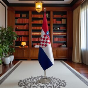 drapeau Croatie sur hampe