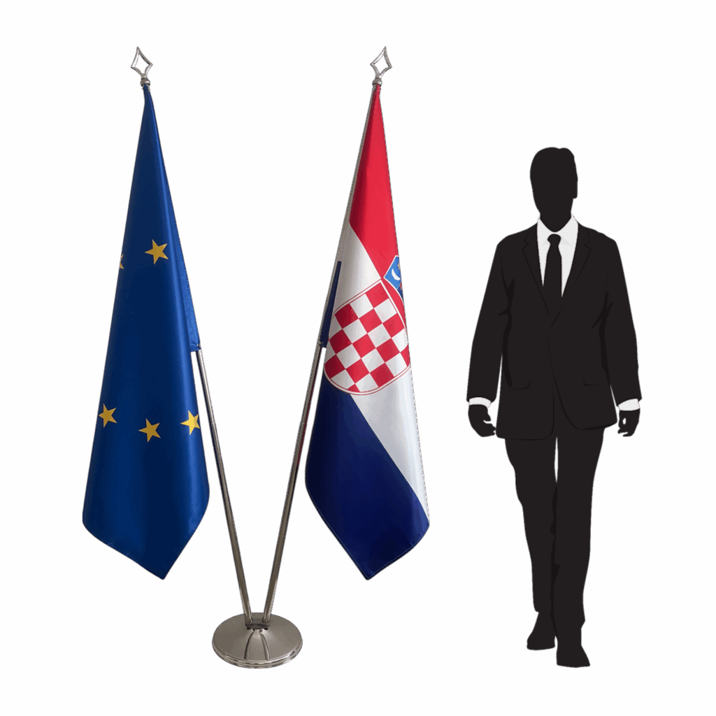 croatia flag on stand