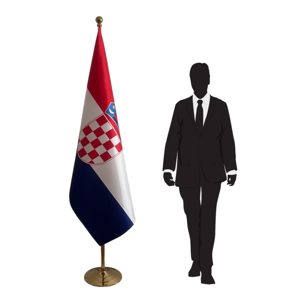 croatia flag on stand