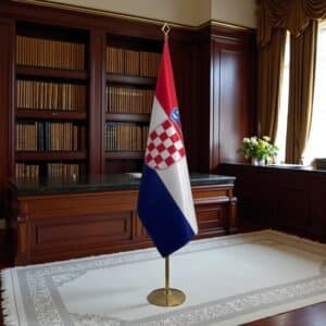 drapeau Croatie avec pied
