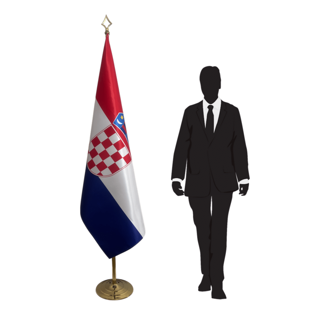 croatia flag on stand