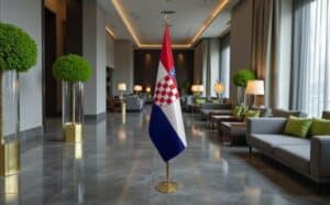 drapeau Croatie avec socle