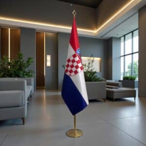 drapeau Croatie avec socle