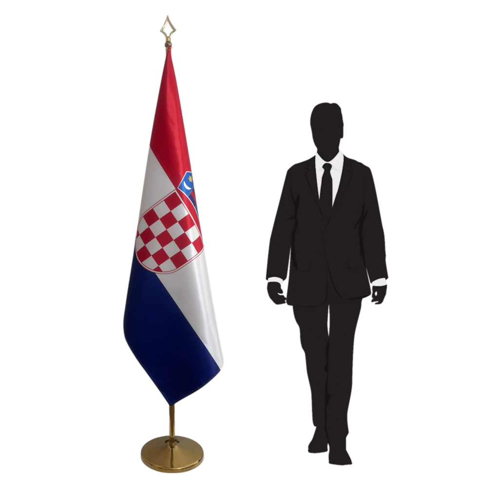 croatia flag on stand