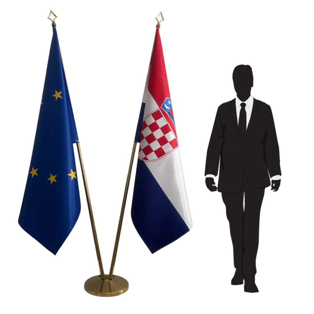 croatia flag on stand