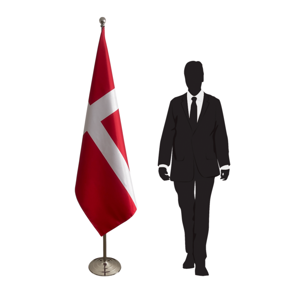 Denmark flag on stand