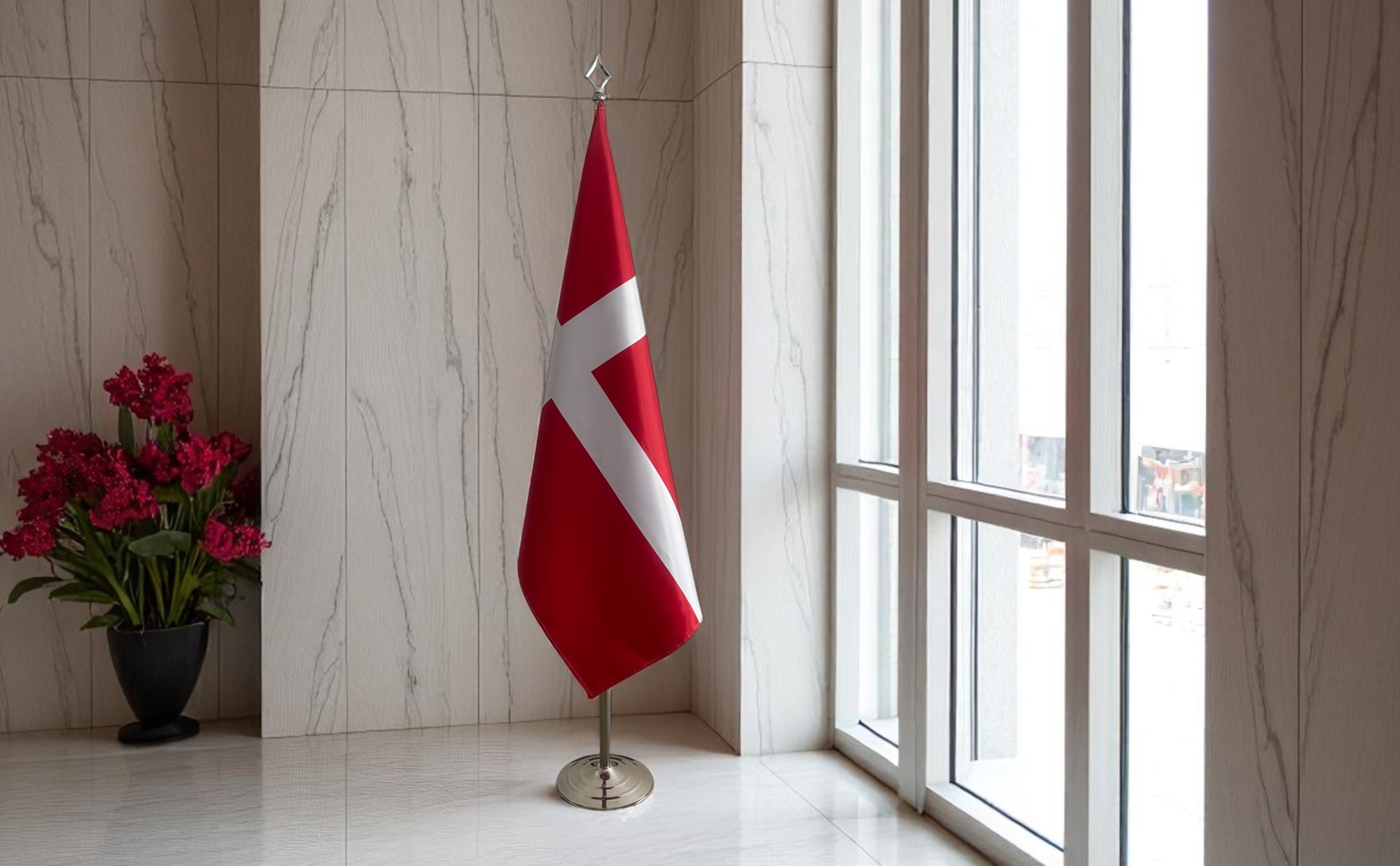 drapeau Danemark sur socle