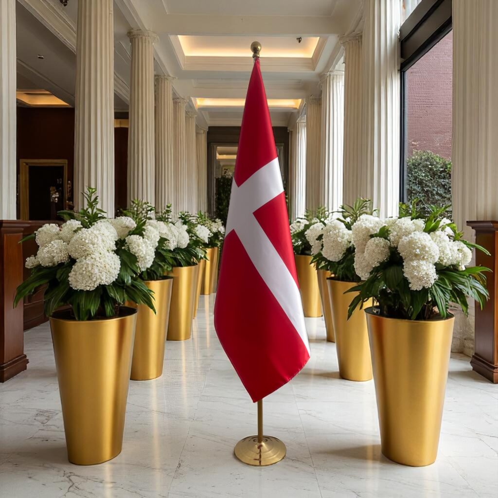Denmark flag on stand