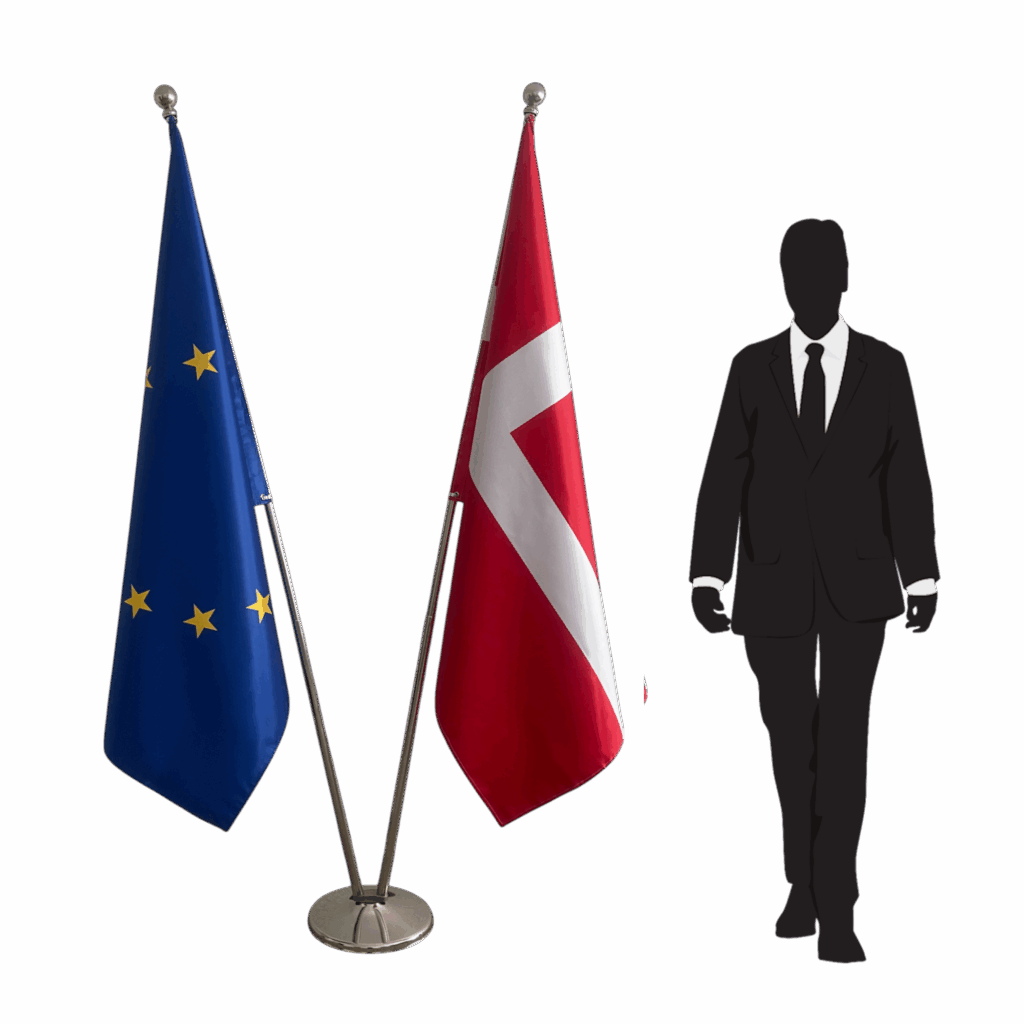 Denmark flag on stand