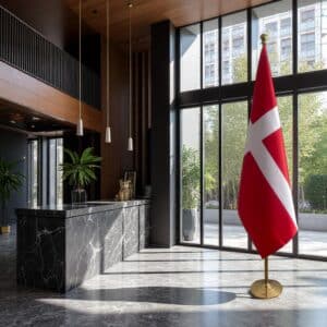 drapeau Danemark avec pied