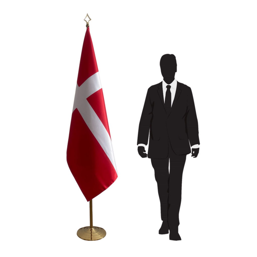 Denmark flag on stand