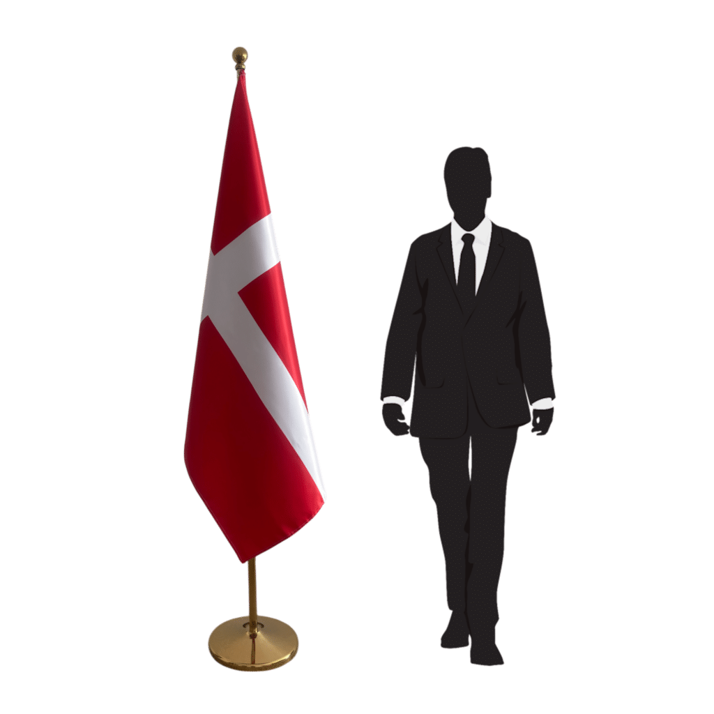 Denmark flag on stand
