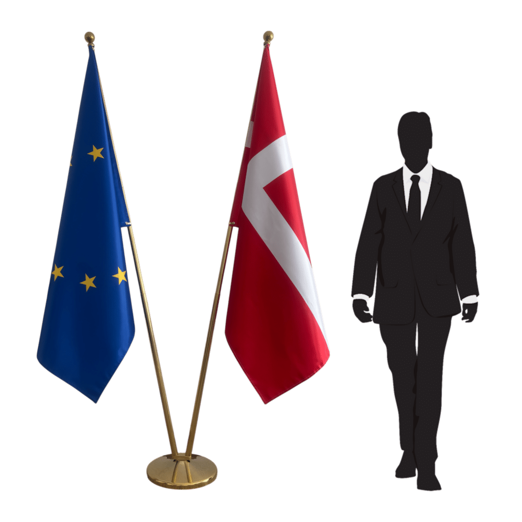 Denmark flag on stand