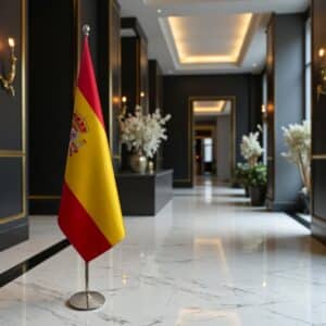 drapeau espagne sur socle