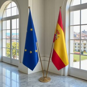 drapeau espagne avec pied