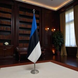 drapeau estonie avec pied