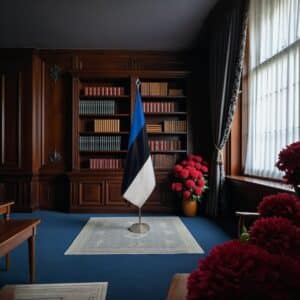 drapeau estonie avec pied