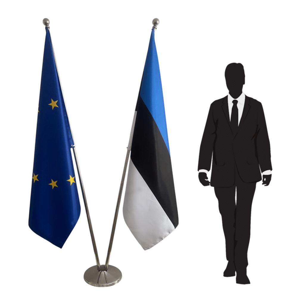 Estonia flag on stand