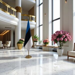 drapeau estonie sur hampe