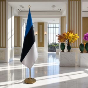 drapeau estonie sur hampe
