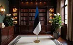 drapeau estonie sur hampe