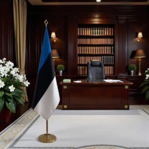 drapeau estonie sur hampe