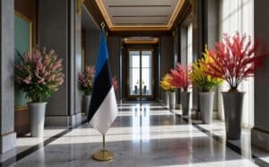 drapeau estonie sur hampe