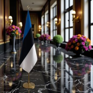 drapeau estonie avec pied