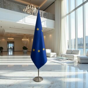 drapeau UE sur pied