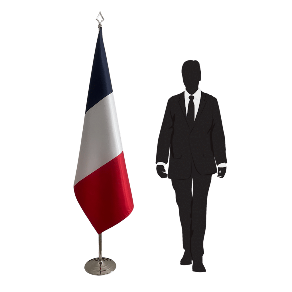 france flag on stand