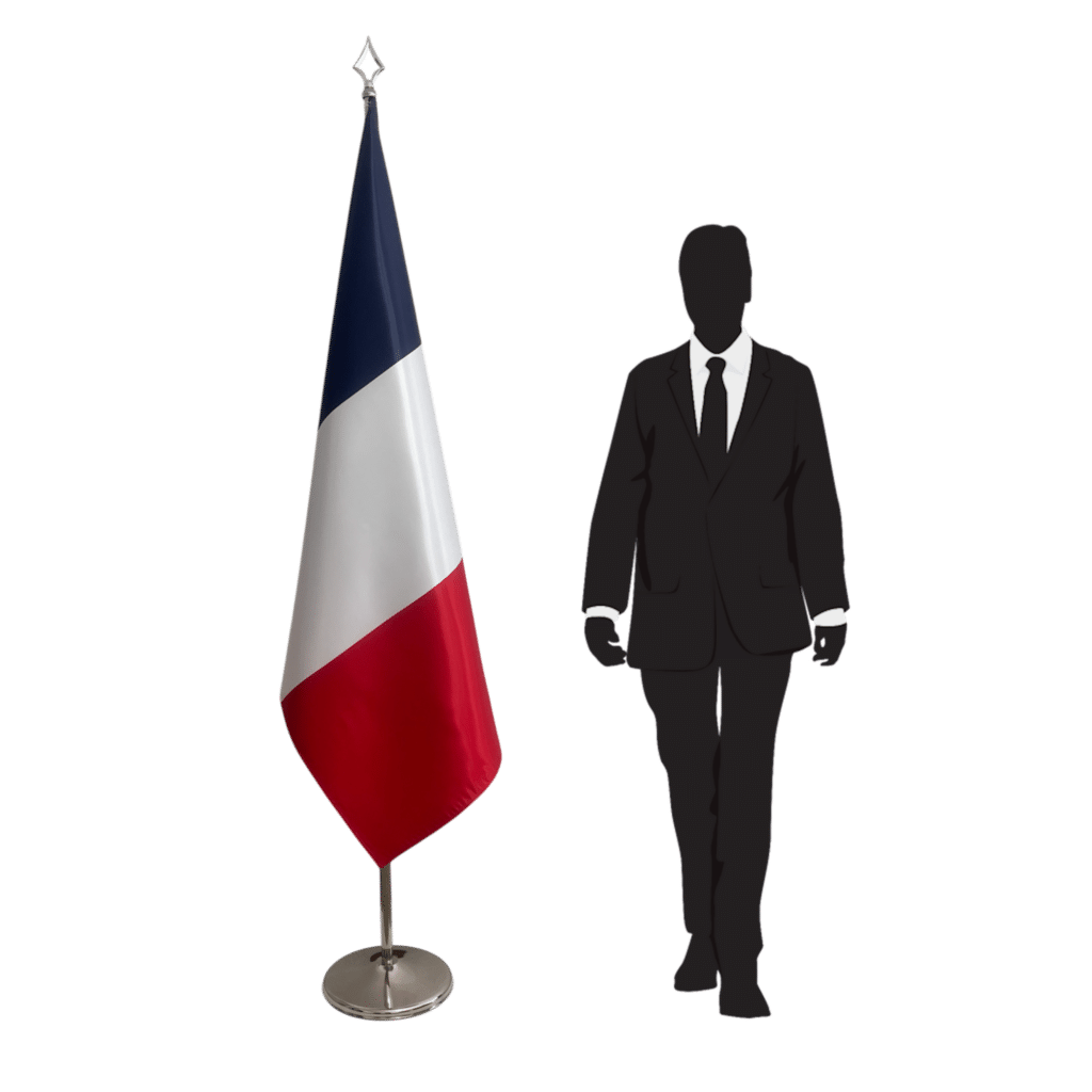 france flag on stand