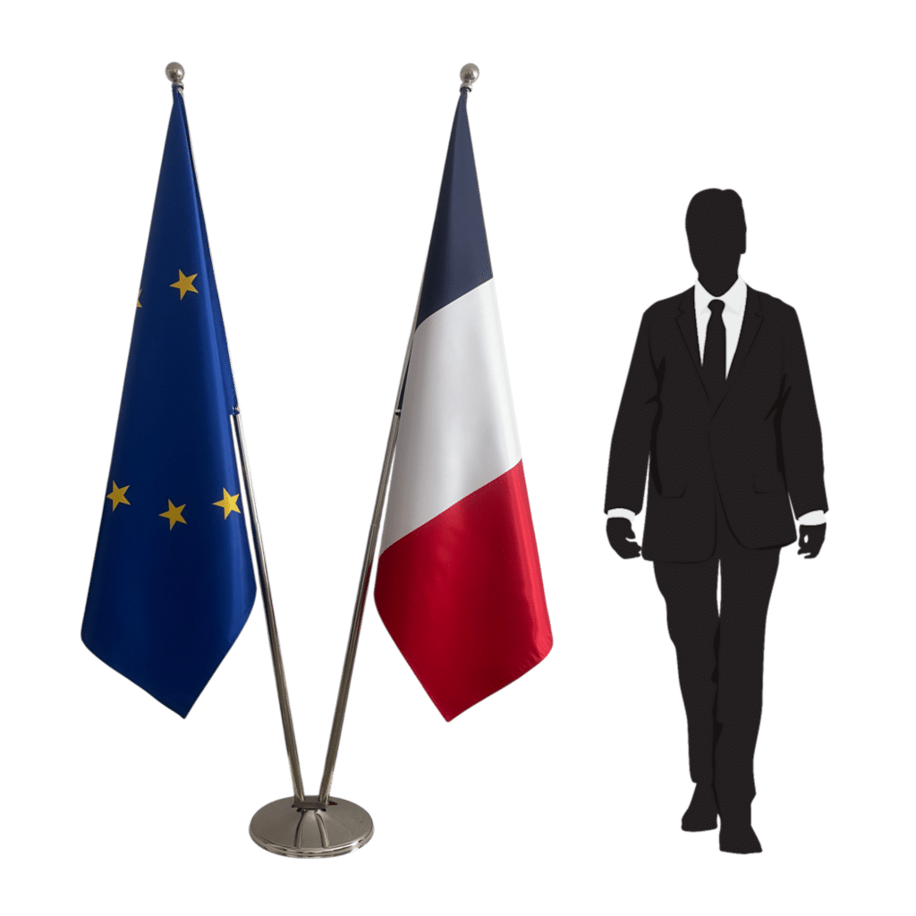 france flag on stand