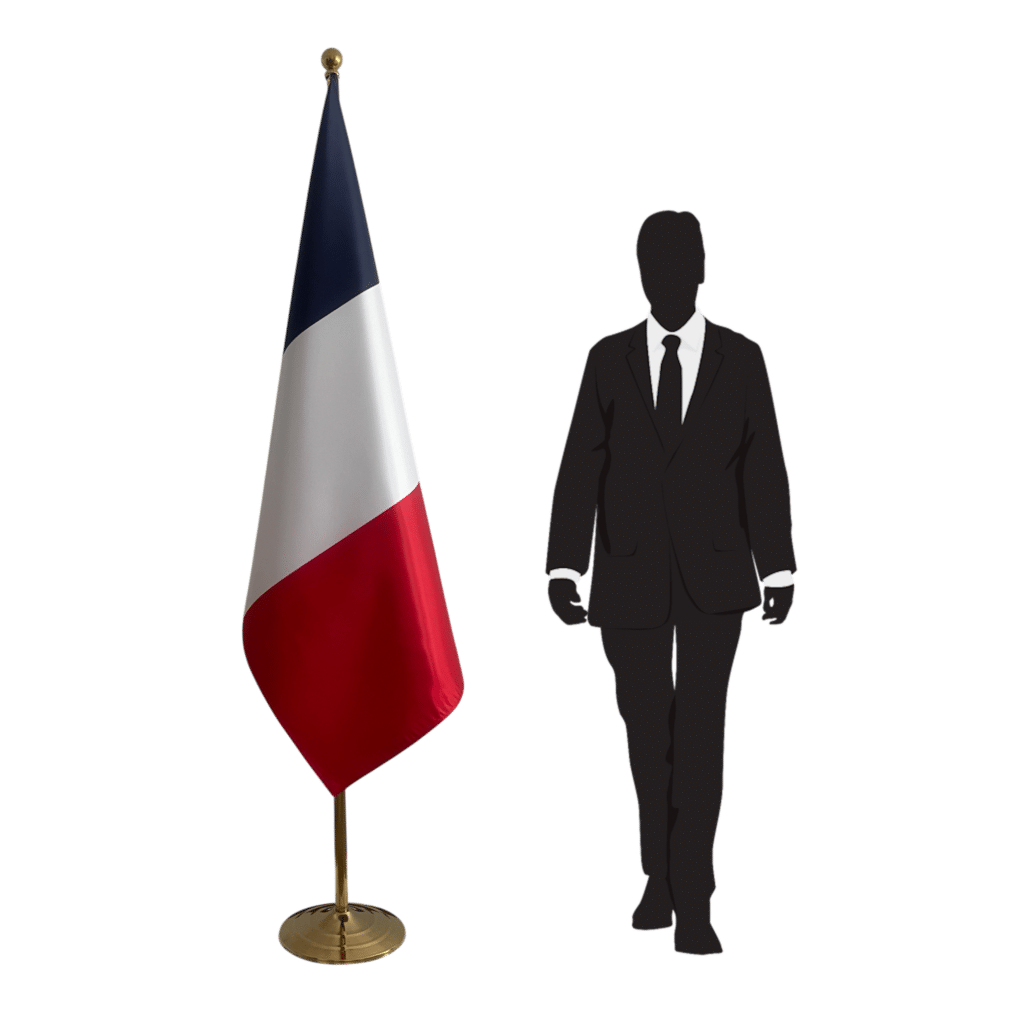 france flag on stand
