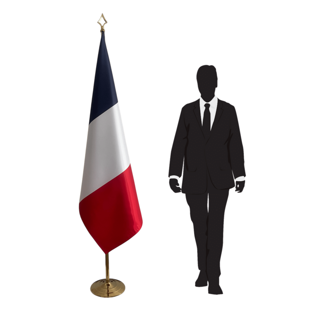 france flag on stand