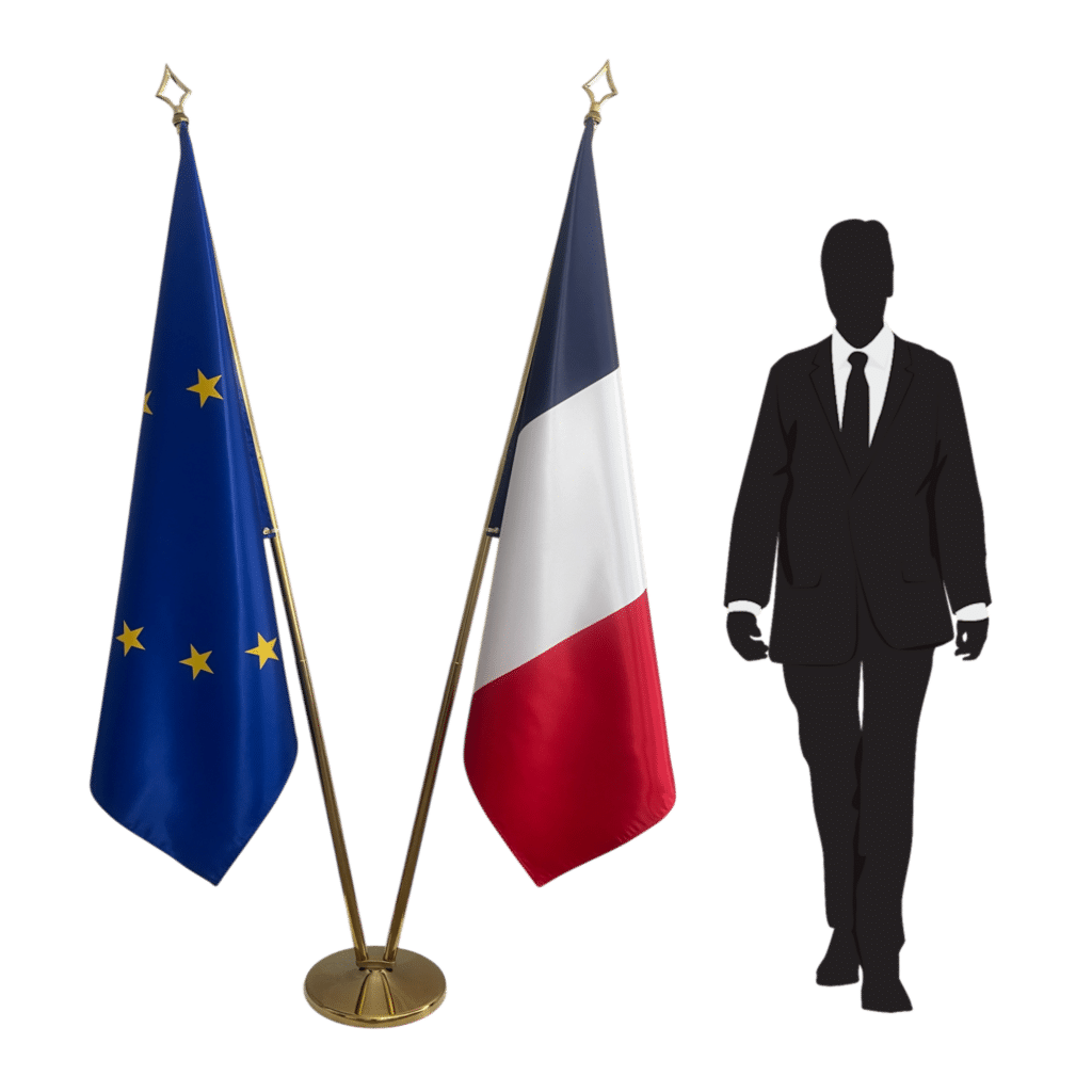 france flag on stand