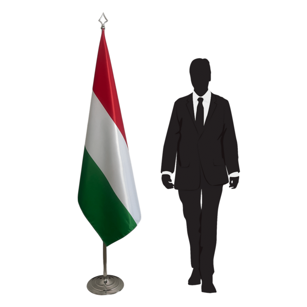 hungary flag on pole