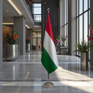drapeau Hongrie sur socle