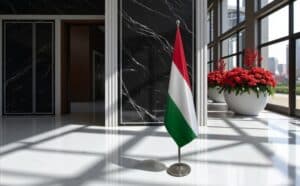 drapeau Hongrie sur hampe