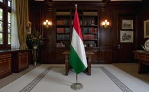 drapeau Hongrie sur hampe