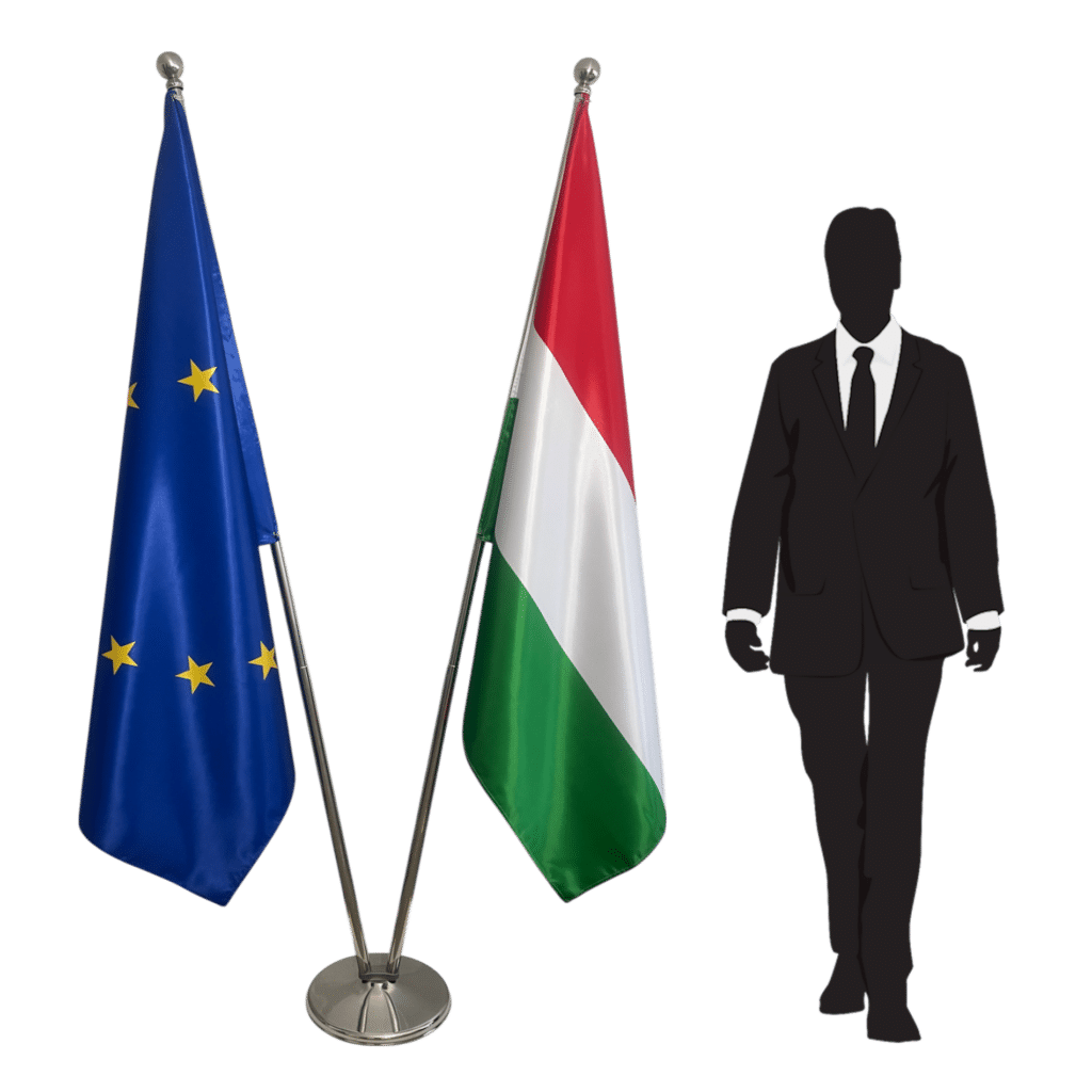 hungary flag on pole