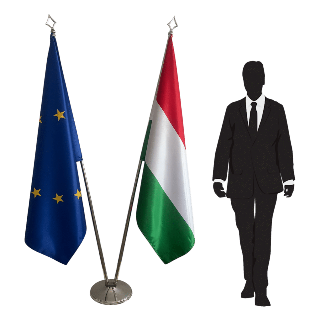 hungary flag on pole