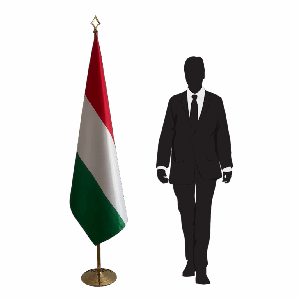 hungary flag on pole