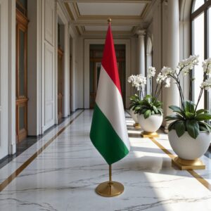 drapeau Hongrie avec pied