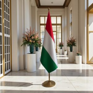 drapeau Hongrie avec pied