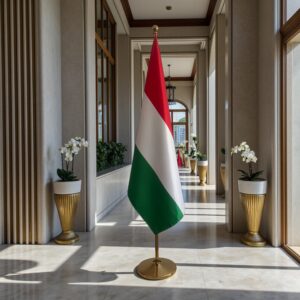 drapeau Hongrie avec pied