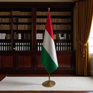 drapeau Hongrie avec pied