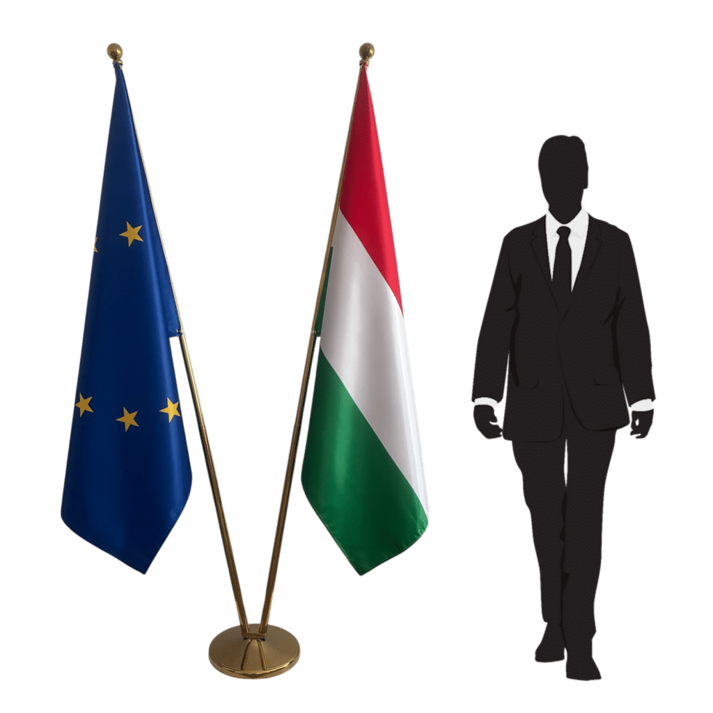 hungary flag on pole