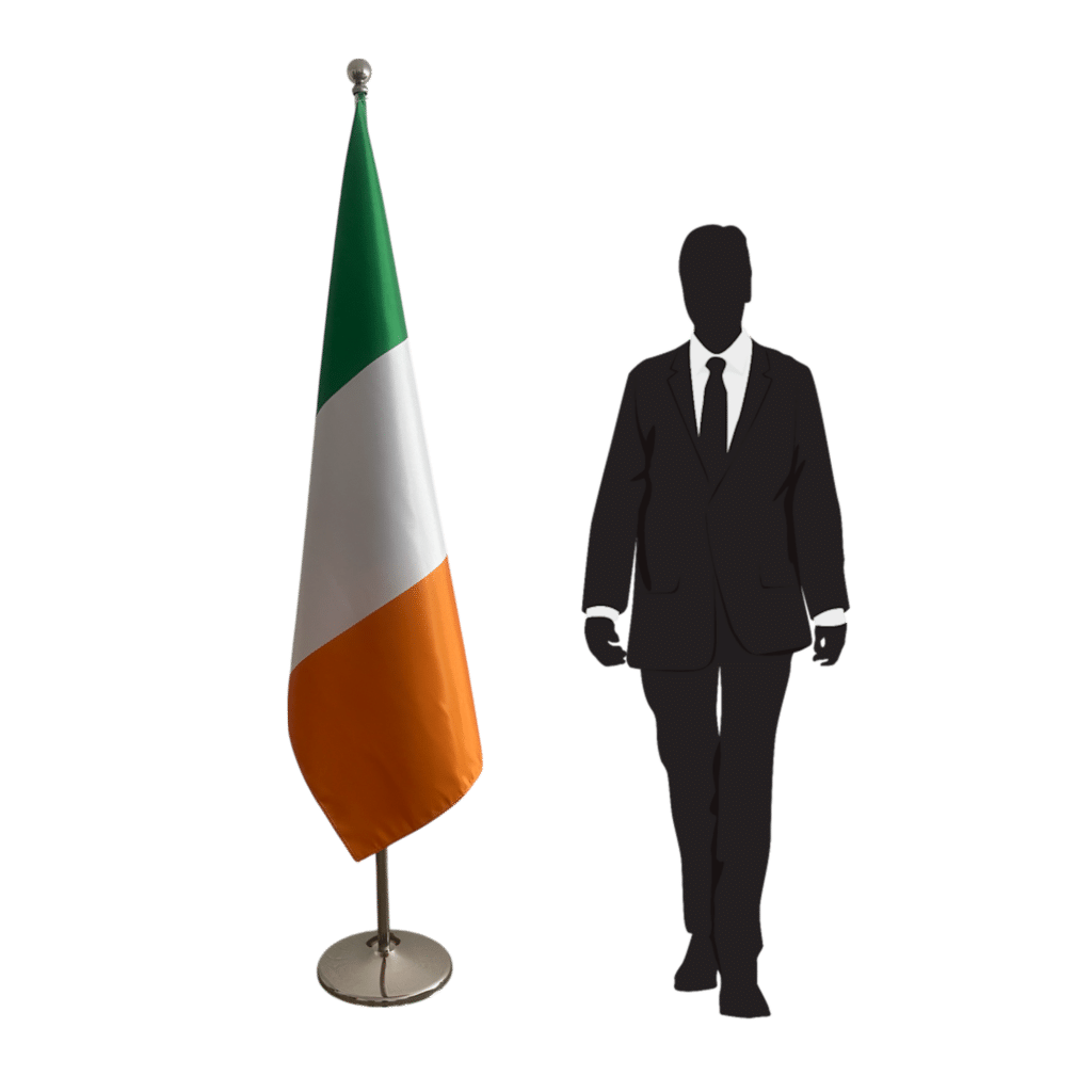 ireland flag on pole